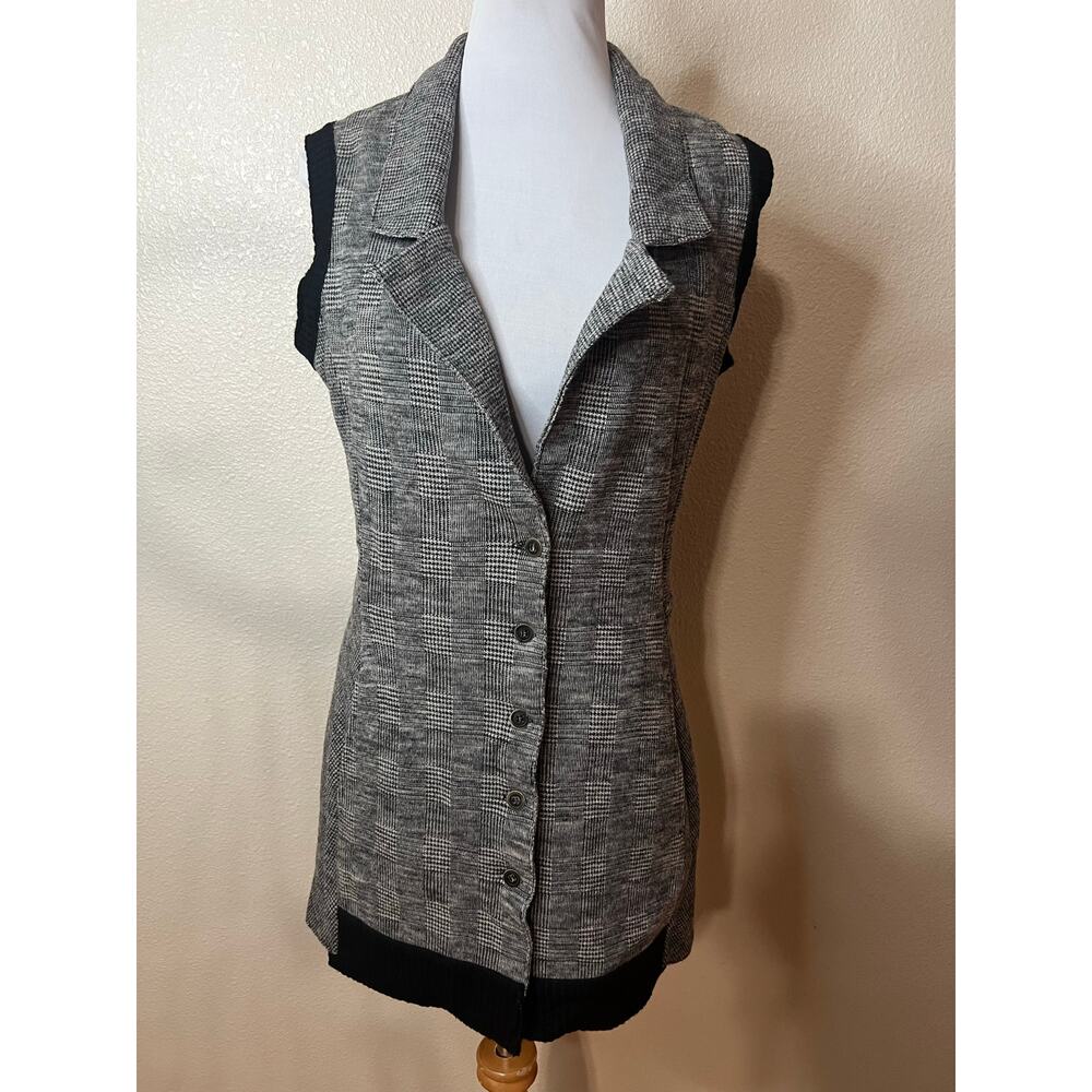 Lilith grey wool plaid sleeveless vest WOMENS 38 / US SMALL